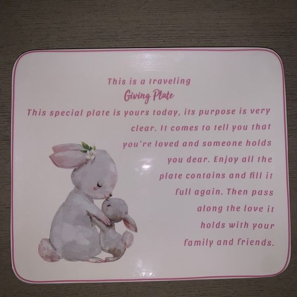 Vintage Mommy & Baby Bunny Easter Giving Plate - Picture 1 of 2